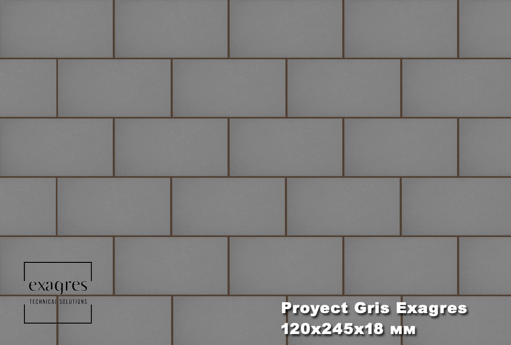 Плитка тротуарная Proyect Gris Base 12х24.5х1.8 антислип 18шт/упак Exagres купить в Санкт-Петербурге