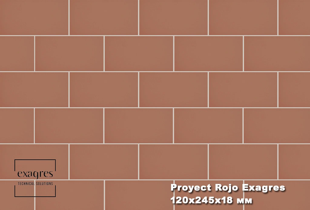 Плитка тротуарная Proyect Rojo Base 12х24.5х1.8 антислип 18шт/упак Exagres купить в Санкт-Петербурге