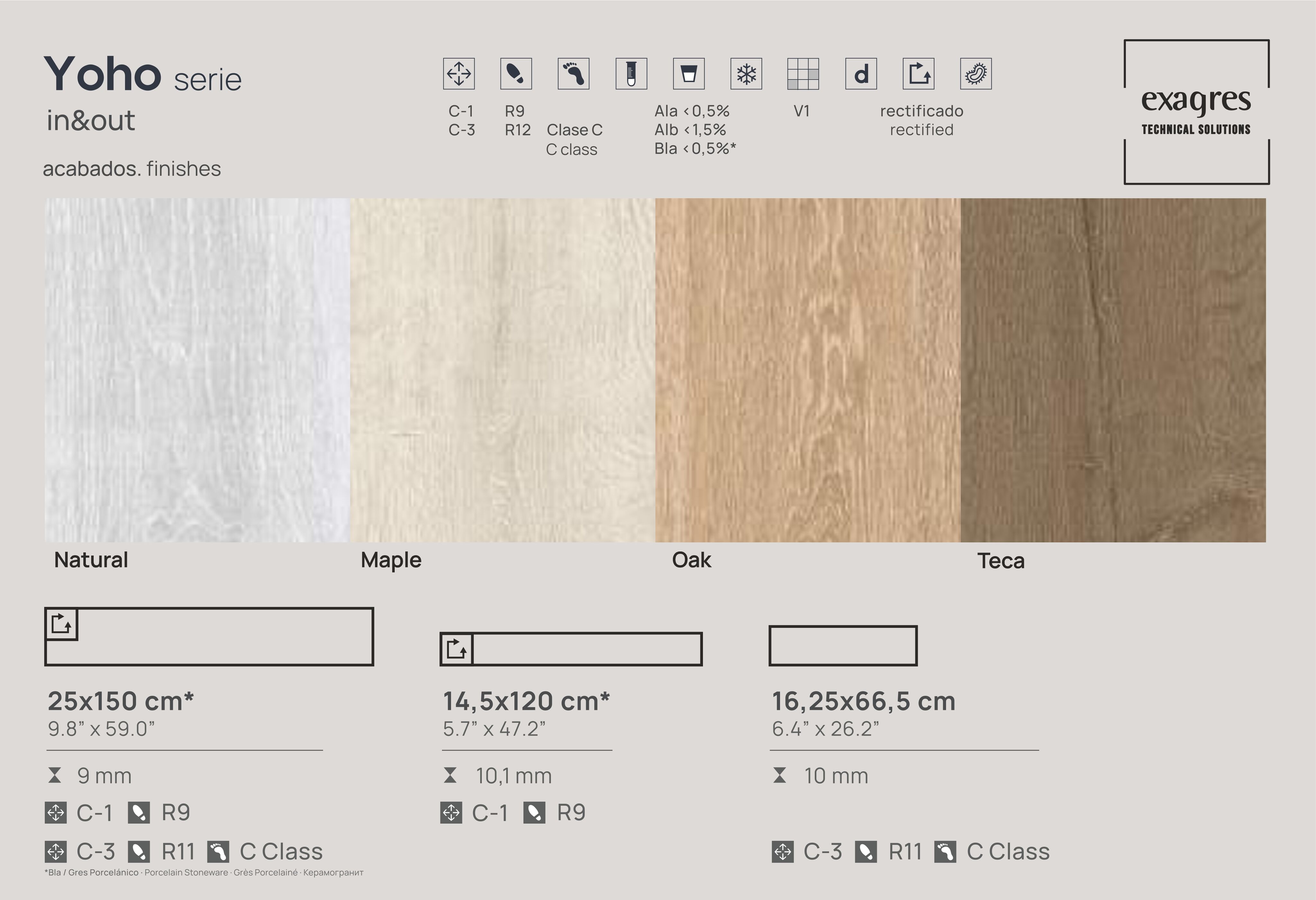 Плитка напольная клинкерная Yoho Maple 25х150х0.9см матовая 3шт/1.12м2/уп Exagres купить в Санкт-Петербурге