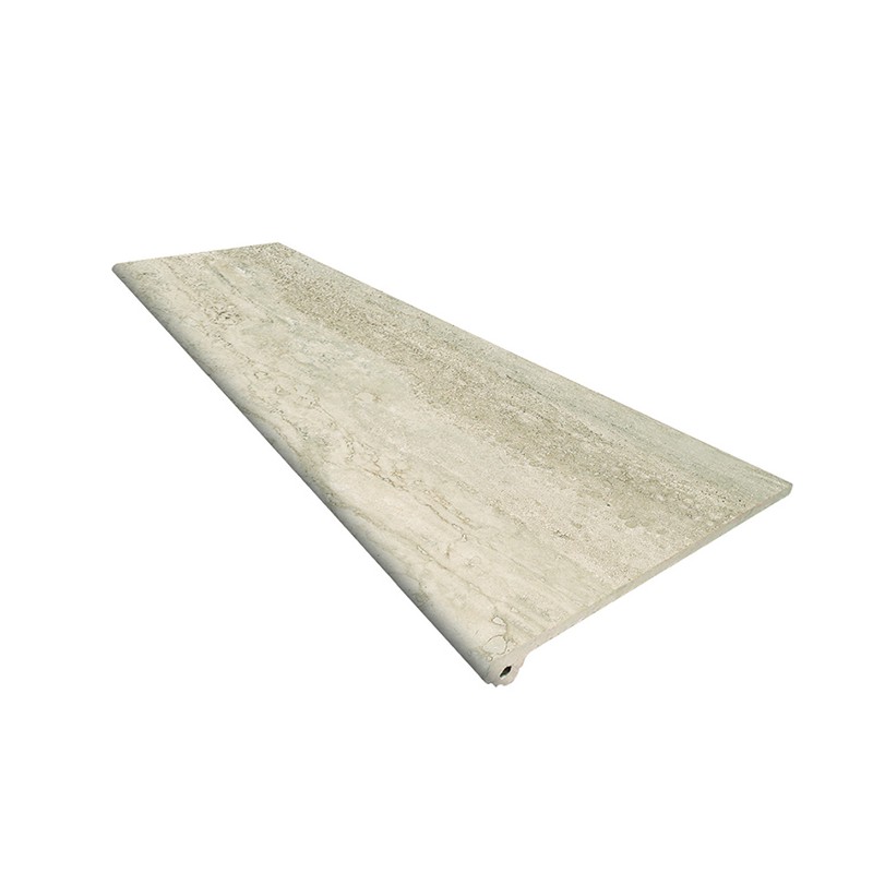 Ступень фронтальная Peldano Marble Travertino Beige 33х119.7х1.4 матовая Gres de Aragon