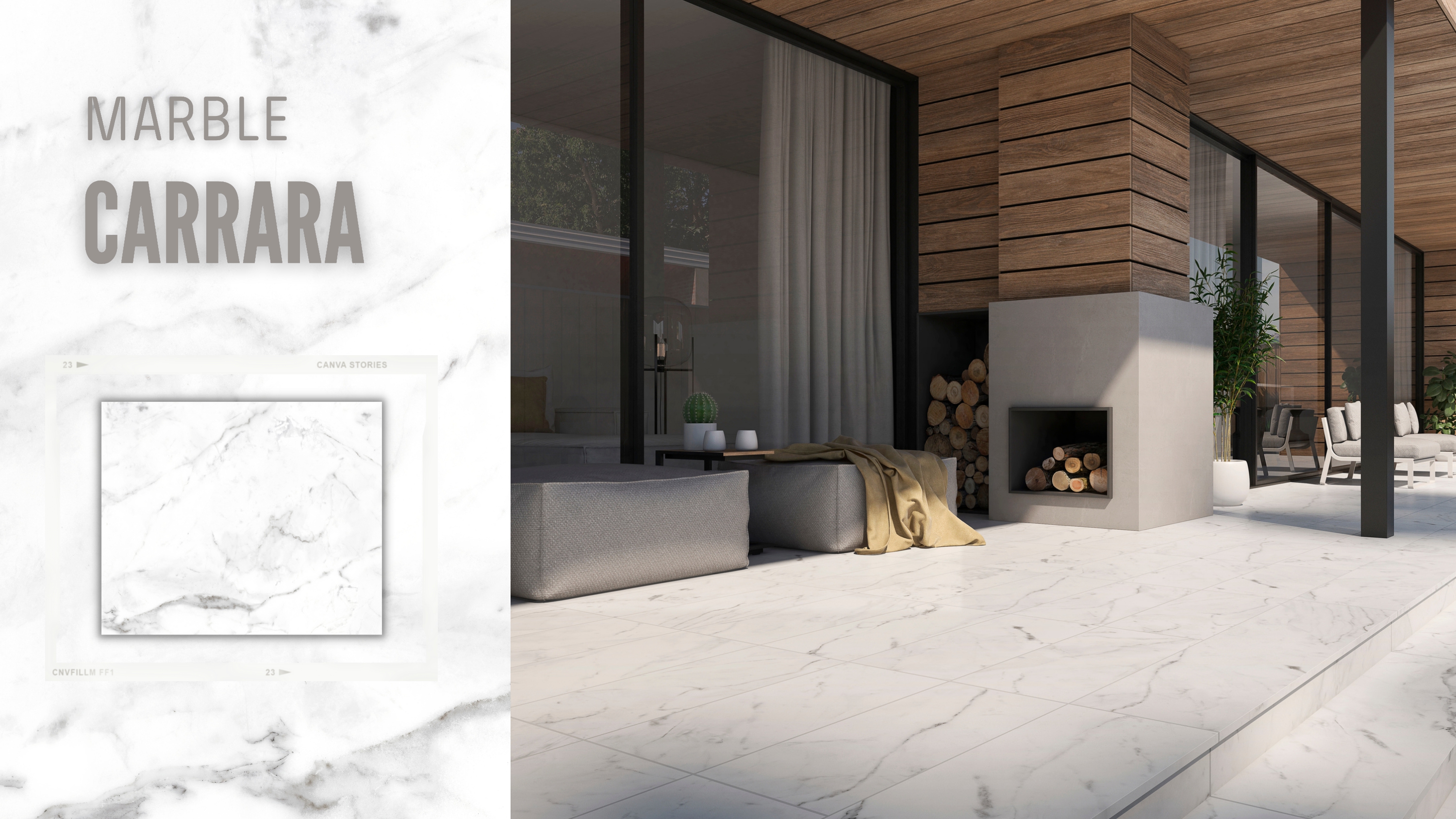 Напольная плитка Marble Carrara Blanco 14.7х119.7х1.04 матовая Gres de Aragon