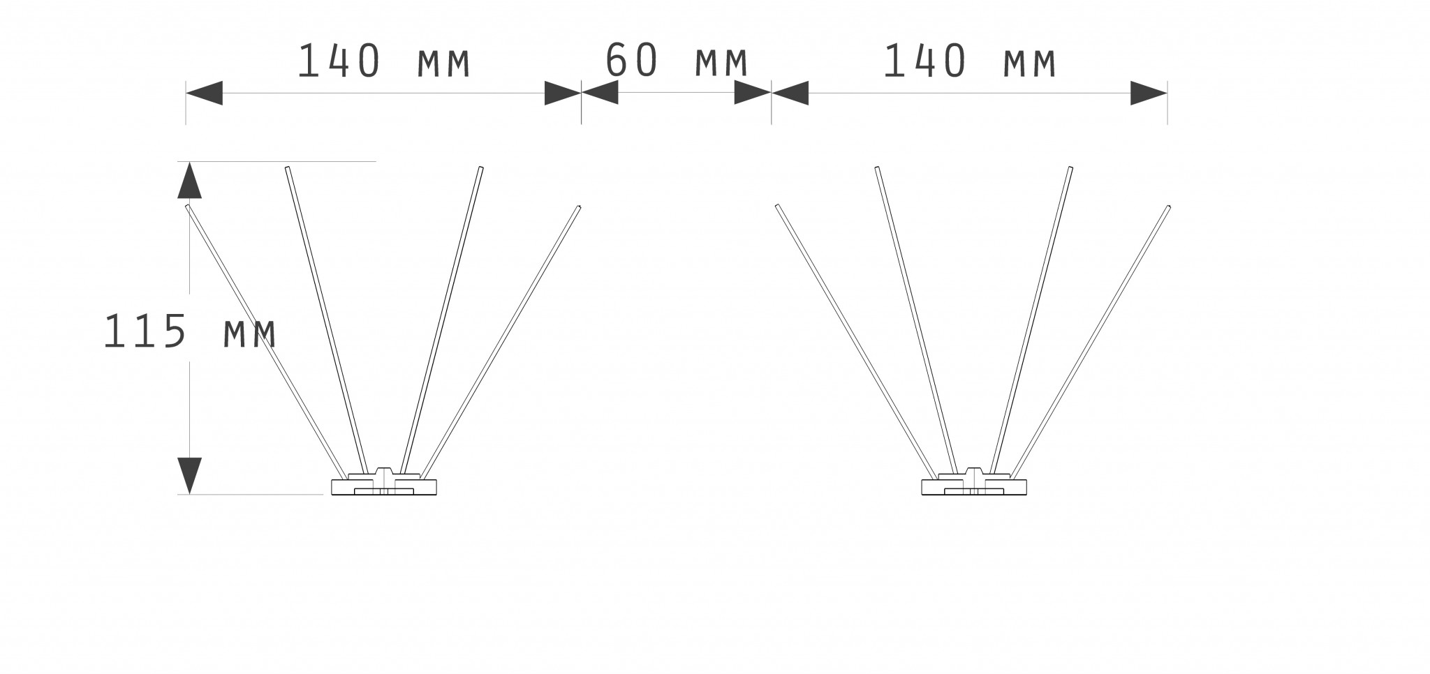 Противопросадные шипы (защита от птиц) тип BS 341х140х115мм серебристый DR купить в Санкт-Петербурге