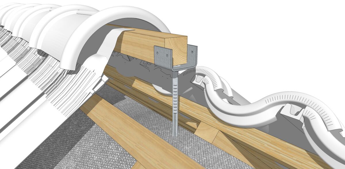 Крепление коньковой/хребтовой обрешетки забивной (гвоздь) длина 210мм, обрешетка 50мм оцинк. DR купить в Санкт-Петербурге