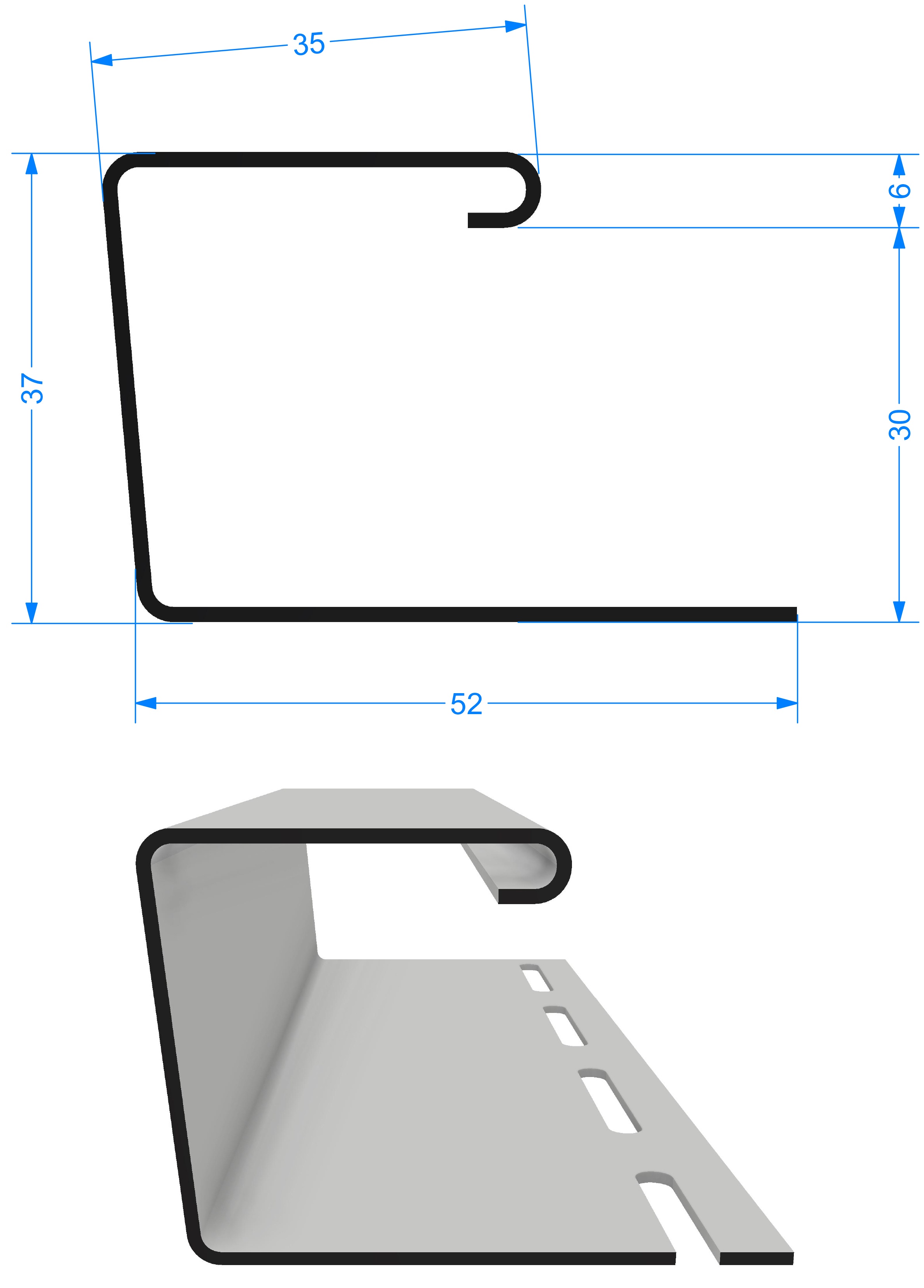 J-профиль фасадный 30мм купить в Санкт-Петербурге