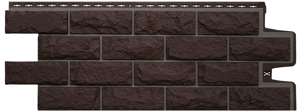 Панель Grand Line Колотый камень Design (цвет шва RAL 7006), Шоколадный