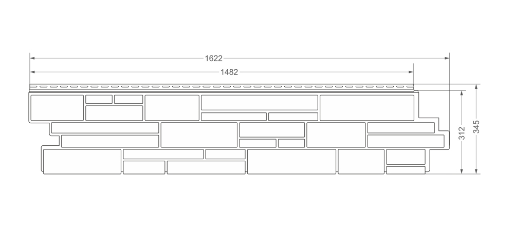 Панель Grand Line ЯФАСАД Алтайский камень 1482х312мм Мел купить в Санкт-Петербурге