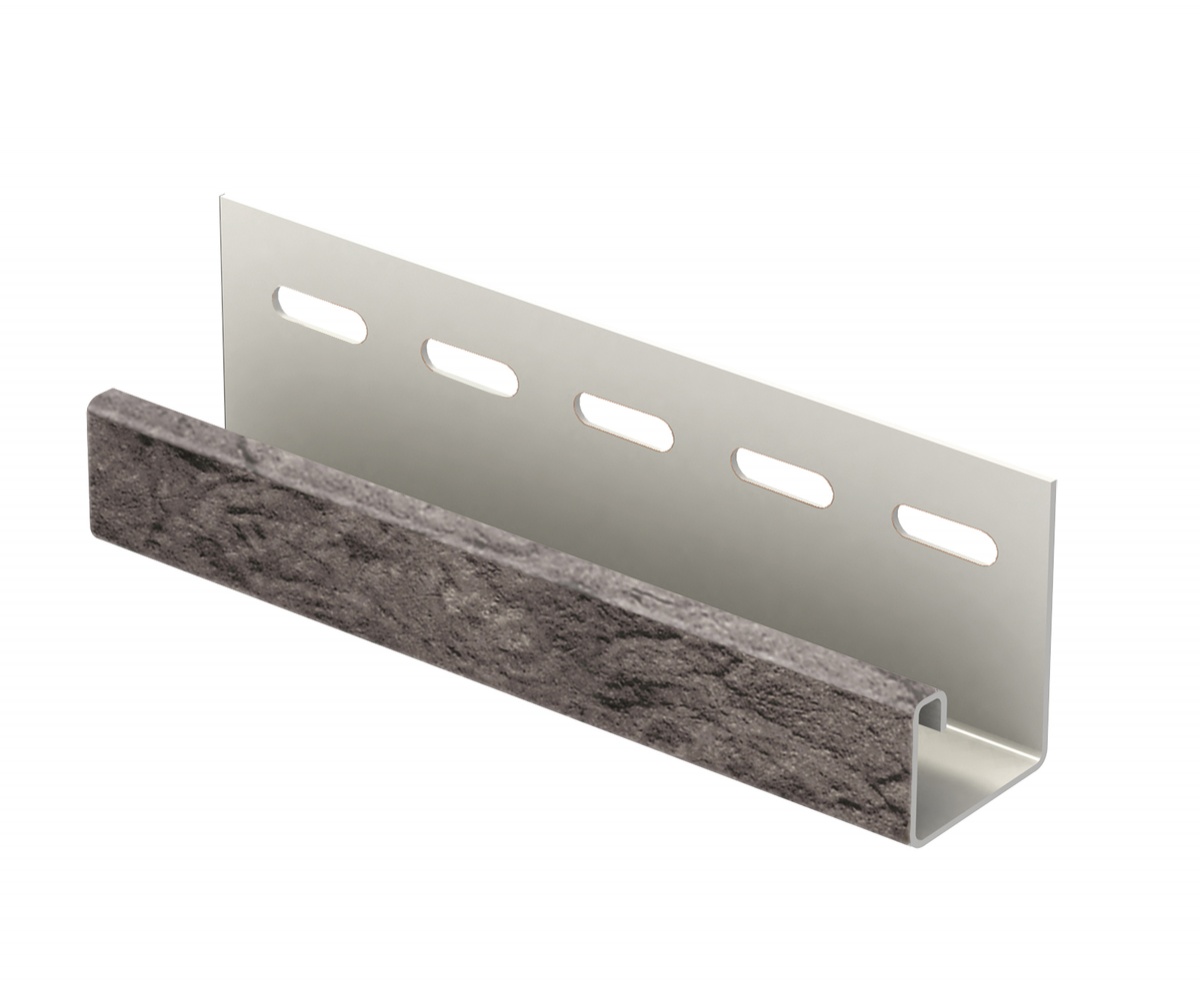 J-планка к панелям Stone-House S-Lock ТАГАНАЙ, J-профиль U-Plast Стоун-Хаус С-Лок 3050мм Таганай Туманный