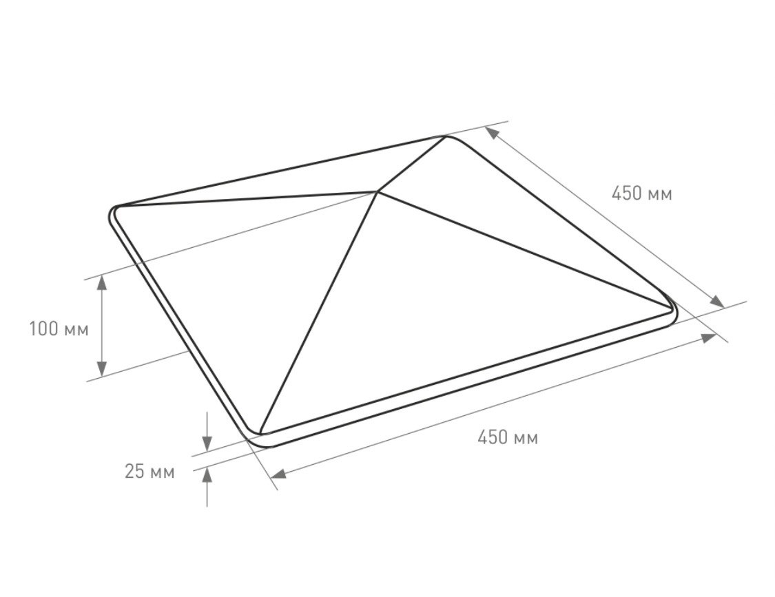 БЕТ-А Оголовник столбовой 450х450х95мм 9005 (черный) 48шт/пд купить в Санкт-Петербурге