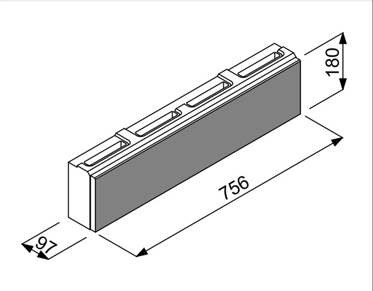 Камень заборный пролетный GORC PEAK (GPMMP) 75,6х9,7х18см Joniec купить в Санкт-Петербурге