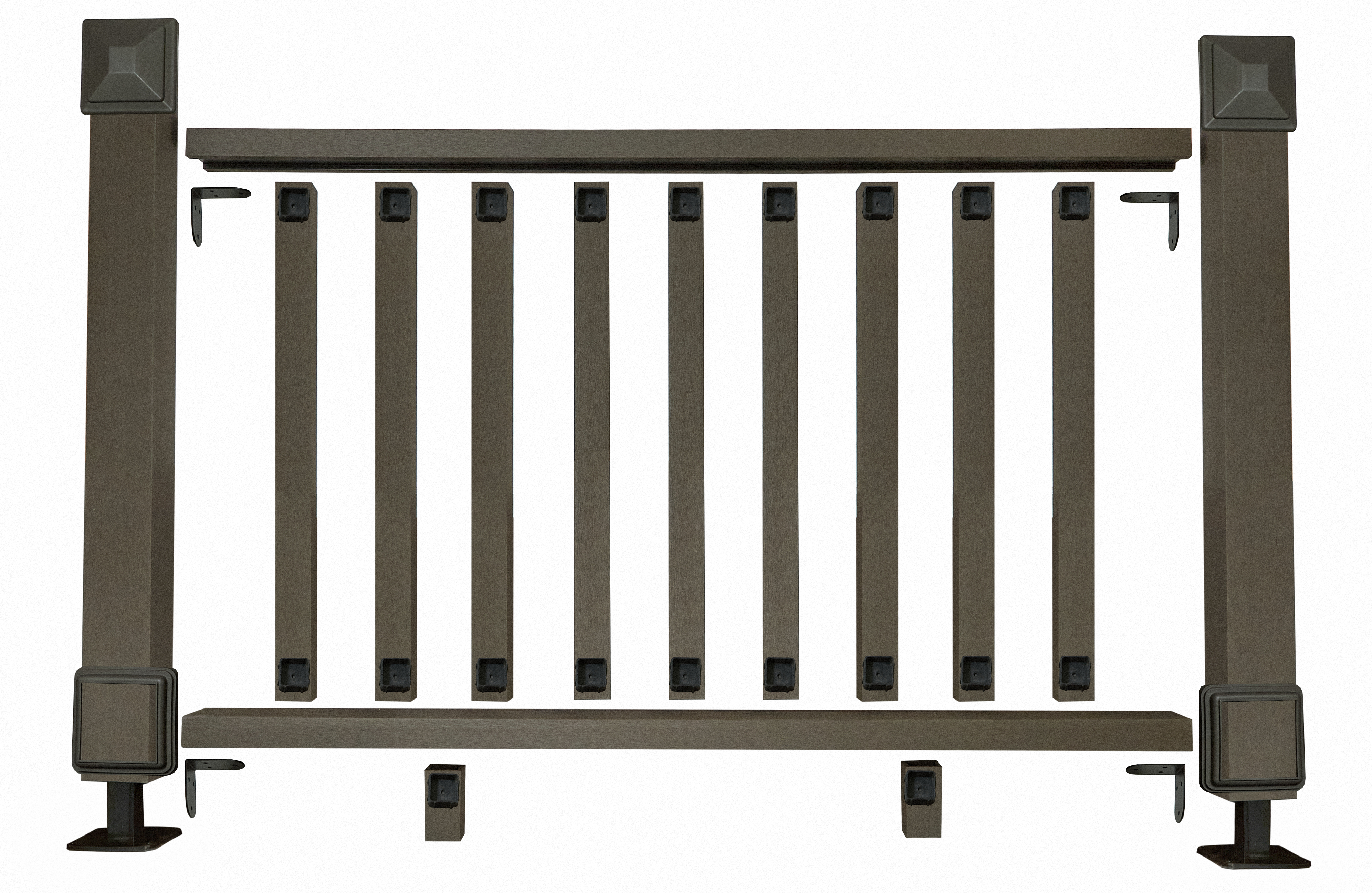 Комплект столба из ДПК CM Railing 1255х136х130мм венге купить в Москве