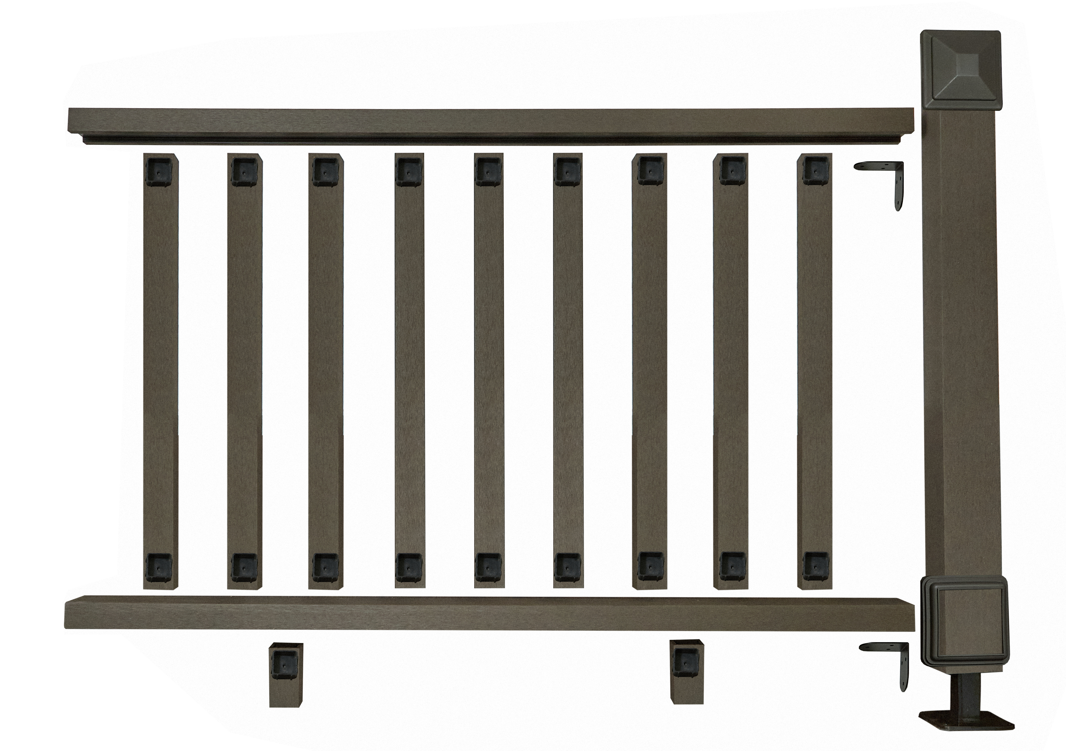 Комплект ограждений из ДПК CM Railing 1575х199х190мм венге купить в Москве