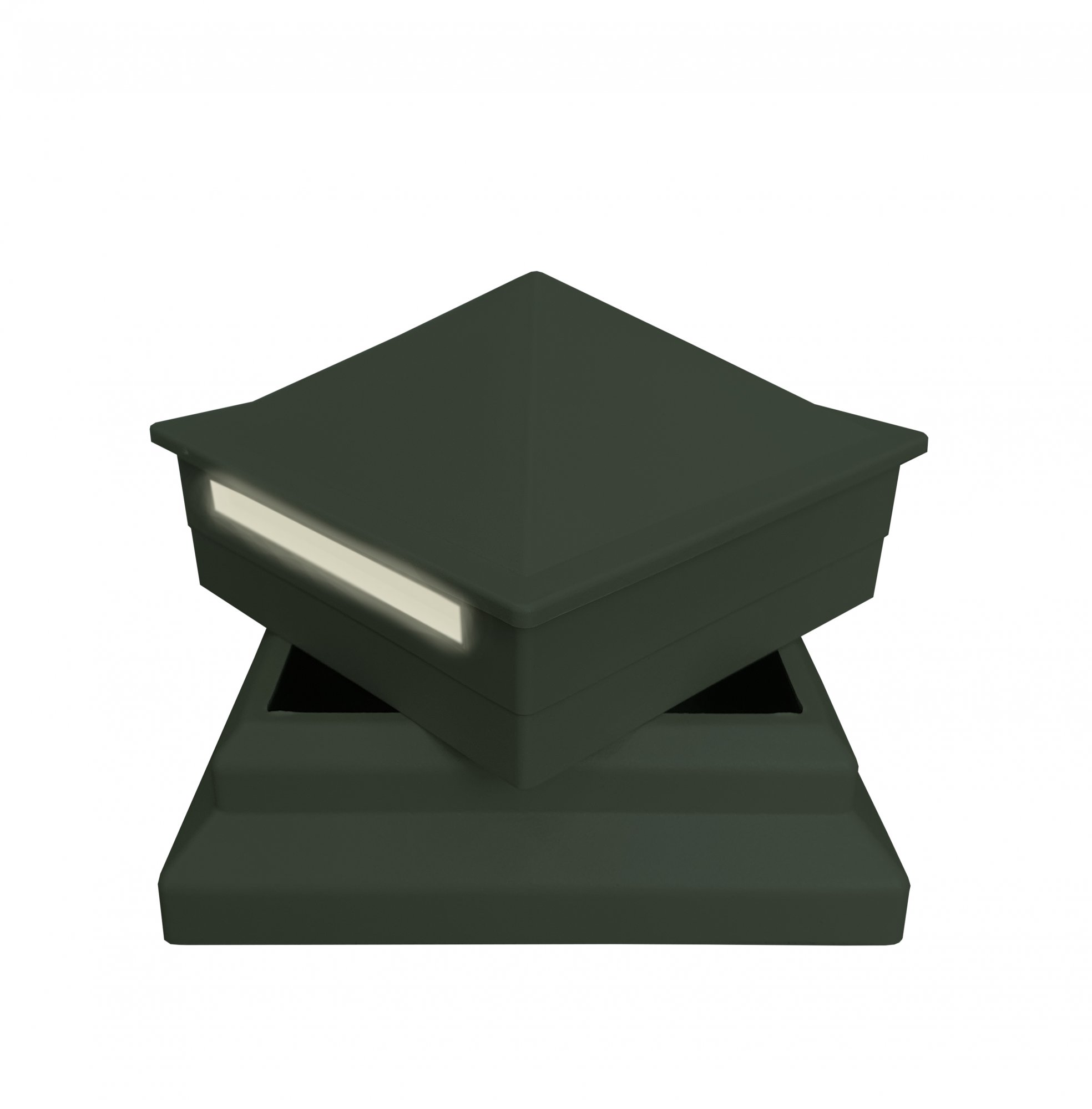 Комплект для столба ТЕРРАпол ПРАКТИК Черный (крышка с подсветкой+рамка) 100х100мм купить в Санкт-Петербурге