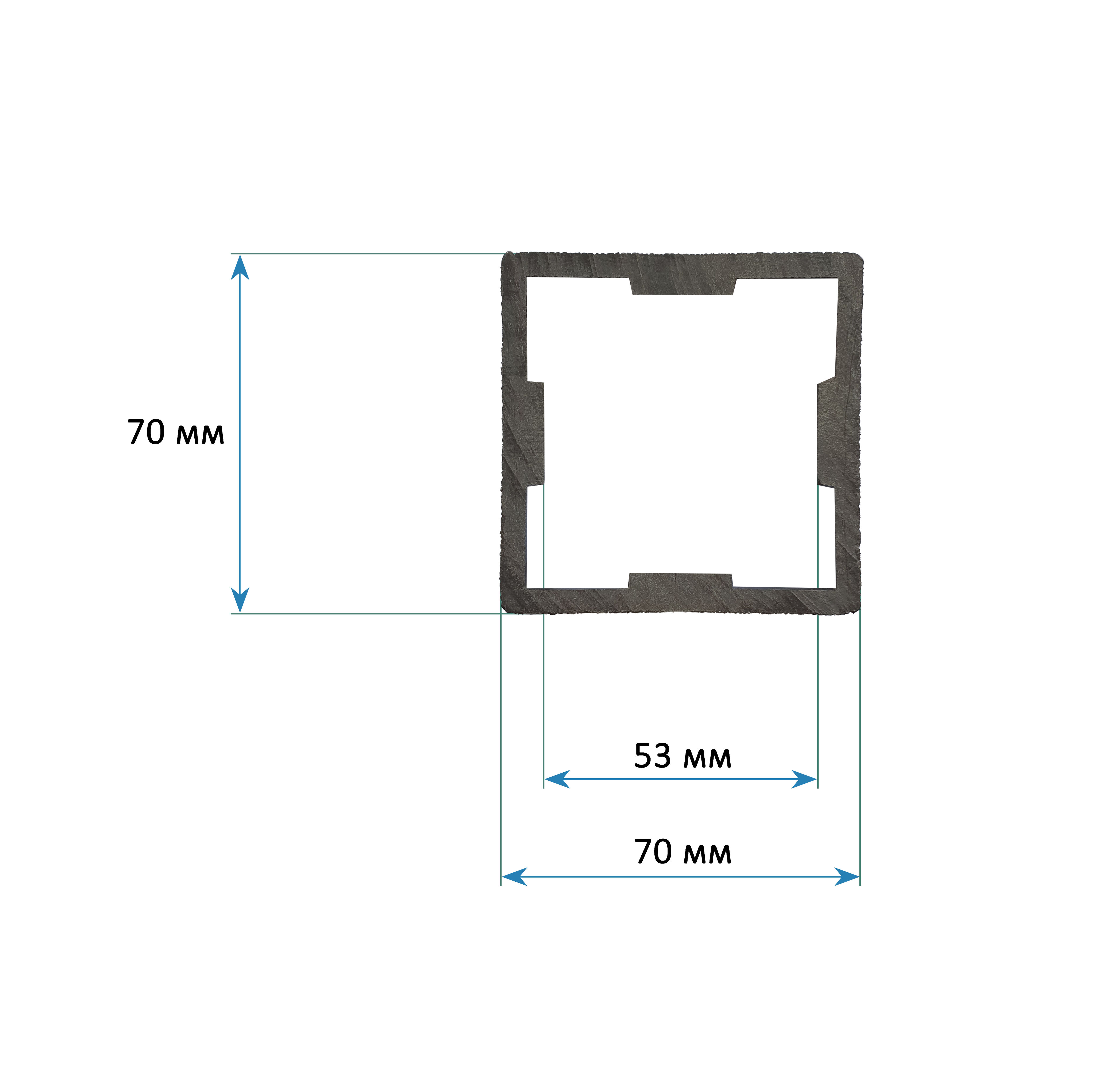 Столб малый ТЕРРАпол КЛАССИК Тик Киото 70х70х3050мм купить в Санкт-Петербурге