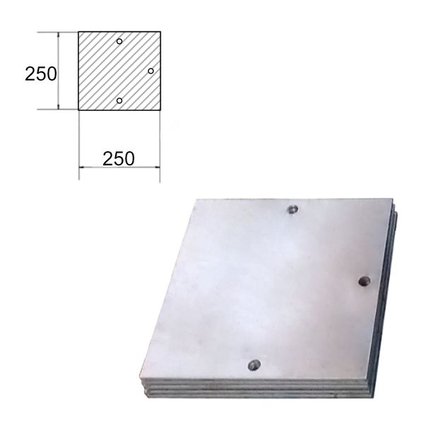 Пластина 250х250х4мм 3 отверстия (55) купить в Санкт-Петербурге