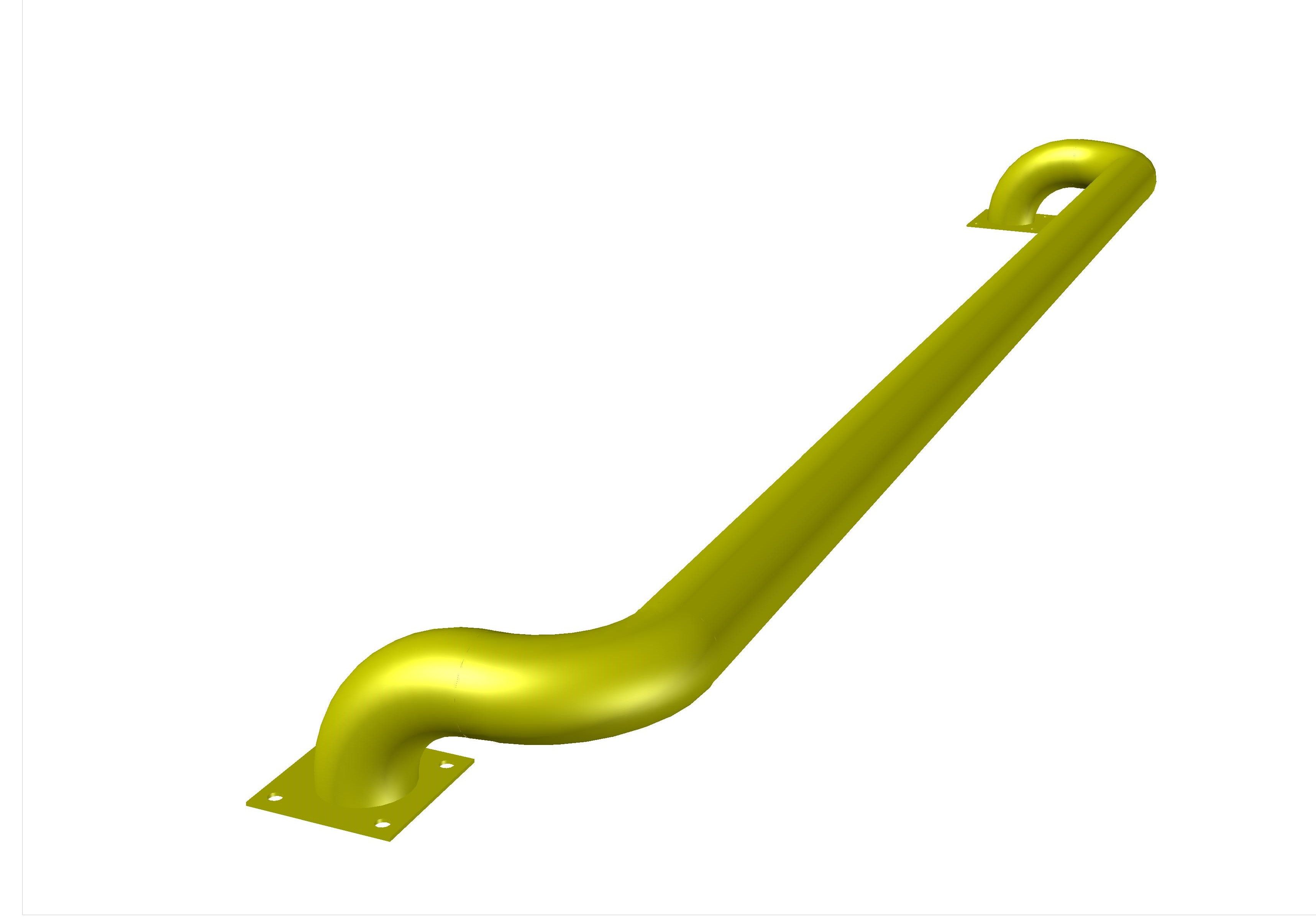 Дуга защитная стальная Д- 2000мм В- 140 мм D- 76 мм с пластинами 120х120 ППК RAL 1018 желтый купить в Санкт-Петербурге