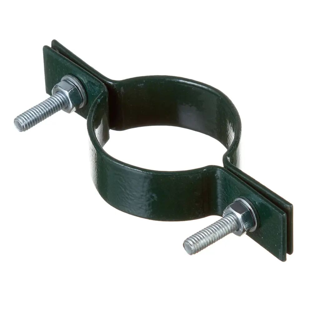 Хомут для крепления сетки к столбу с крепежом d51-57 ППК RAL 6005 (зеленый) купить в Санкт-Петербурге