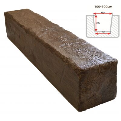 Балка декоративная "Рустик" 100х100мм 1000мм Арнодекор купить в Санкт-Петербурге