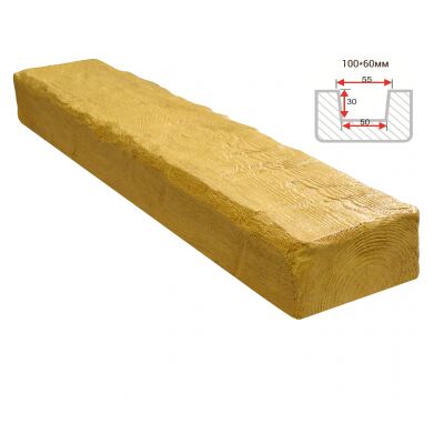 Балка декоративная "Рустик" 100х60мм 1000мм Арнодекор купить в Санкт-Петербурге
