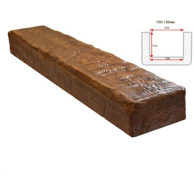 Балка декоративная "Рустик" 195х130мм 1000мм Арнодекор купить в Санкт-Петербурге