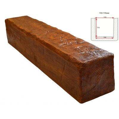 Балка декоративная "Рустик" 195х195мм 1000мм Арнодекор купить в Санкт-Петербурге