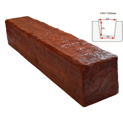 Балка декоративная "Рустик" 100х100мм 1000мм Арнодекор купить в Санкт-Петербурге