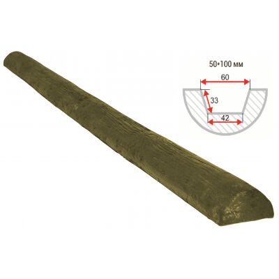 Полубревно декоративное "Рустик" 50х100мм 1000мм Арнодекор купить в Санкт-Петербурге