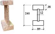 Балка двутавровая клееная усиленная БДКШ-241 (полки из бруска) 241х89мм купить в Санкт-Петербурге