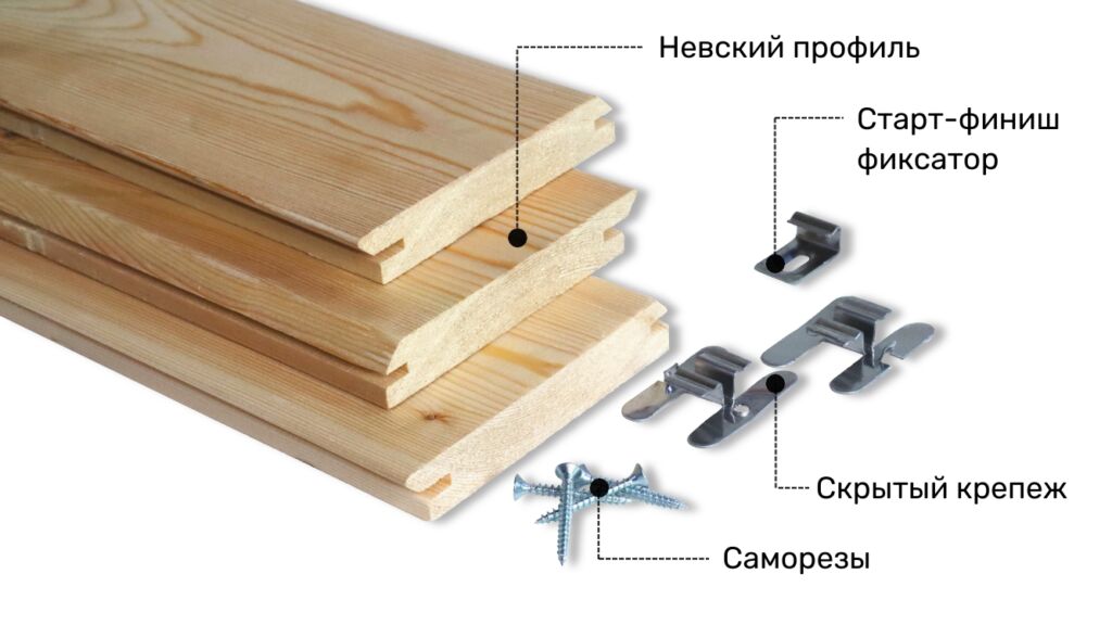 Комплект БлицПланк Доска фасадная Лиственница 20х120х2000мм-4шт с НЕРЖ крепежом д/металл лаги купить в Санкт-Петербурге