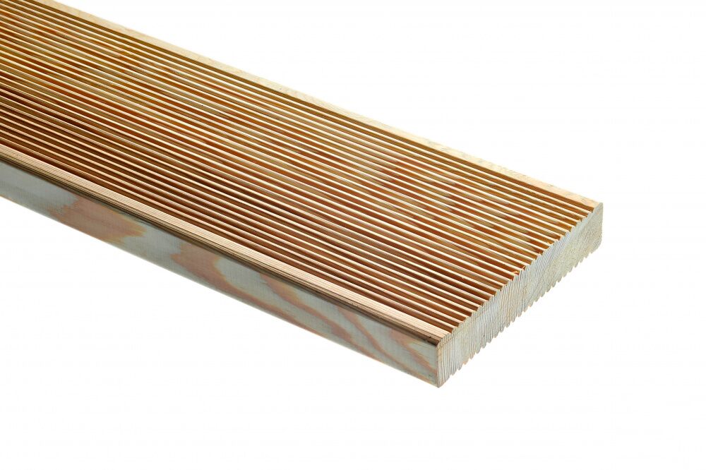 Доска террасная 28х145х6000мм Вельвет сорт АВ лиственница (Россия) купить в Санкт-Петербурге