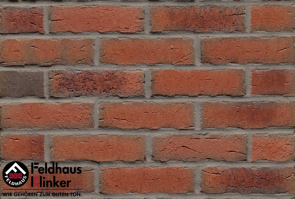 Клинкерная плитка ручной формовки Feldhaus Klinker, Sintra terracotta bario 240х71х14 мм, R698NF14