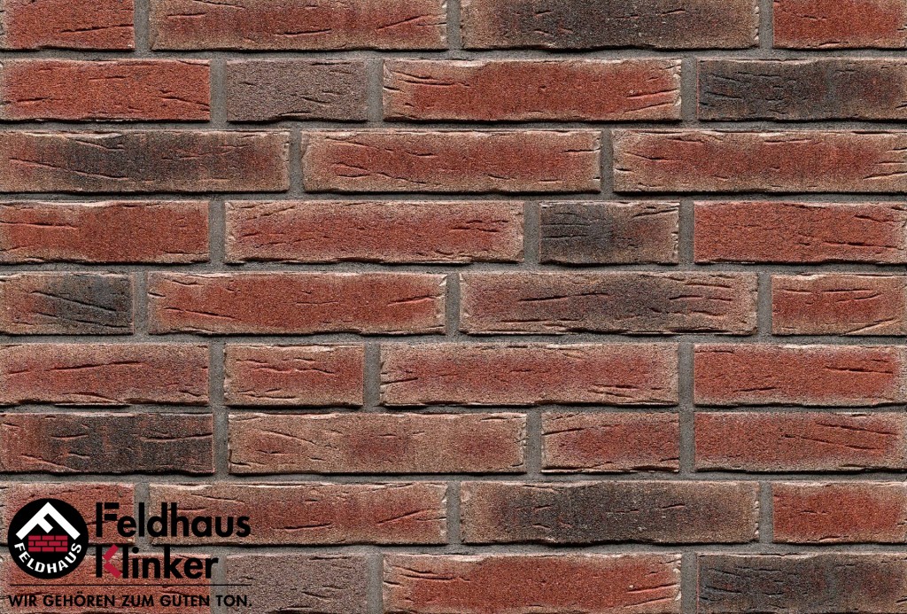 Клинкерная плитка ручной формовки Feldhaus Klinker, Sintra cerasi nelino 240х14х52 мм, R663DF14