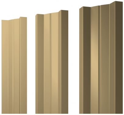 Металлический штакетник М-образный прямой бежевый 1014