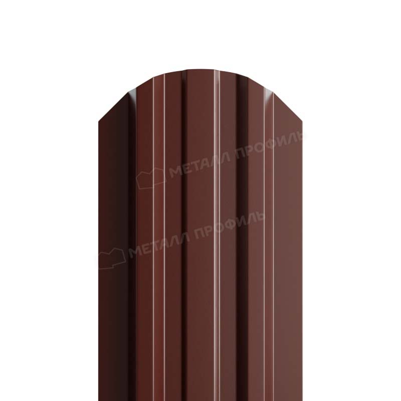 Штакетник металлический LANE-O М-образный фигурный верх PE 0,40мм коричневый 8017