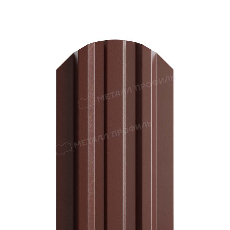 Штакетник металлический МП LANE-O фигурный PURMAN коричневый 8017