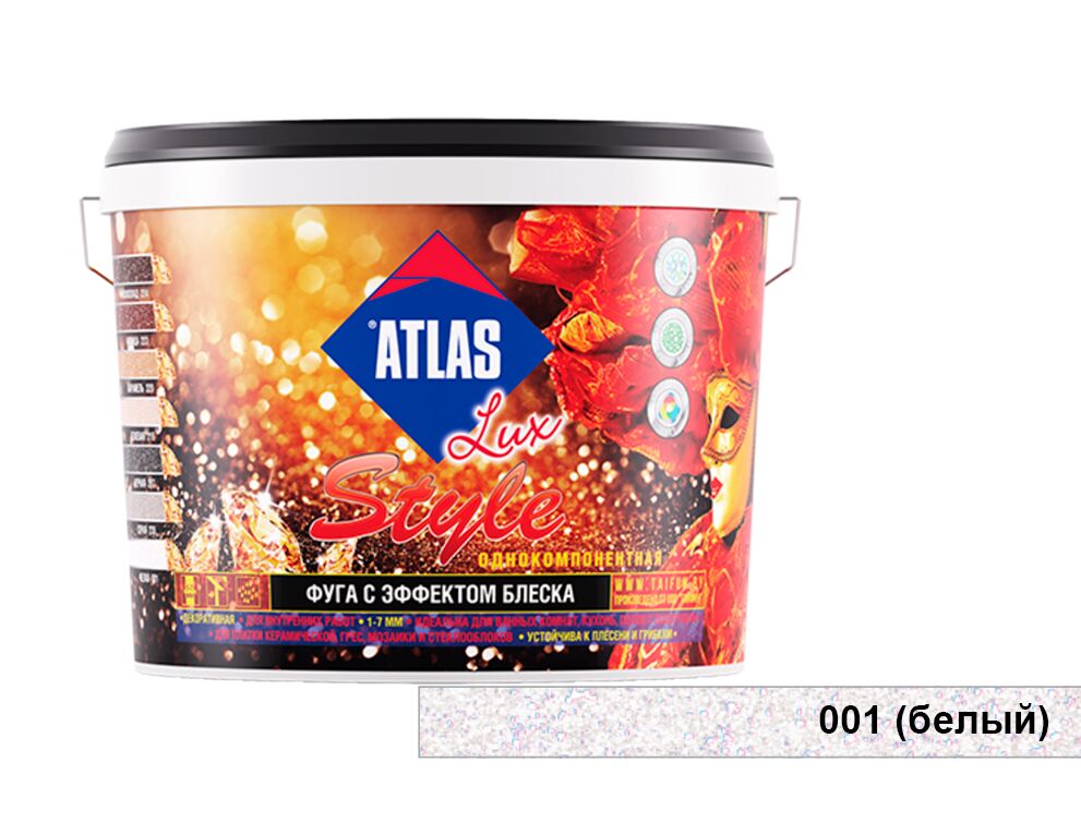 ATLAS LUX STYLE  Затирка для швов с эффектом блеска 001 купить в Санкт-Петербурге