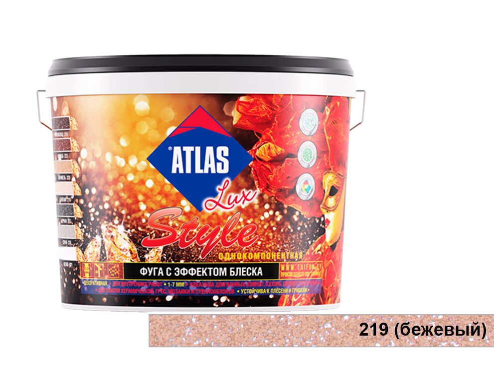 ATLAS LUX STYLE Затирка для швов с эффектом блеска 219 купить в Санкт-Петербурге