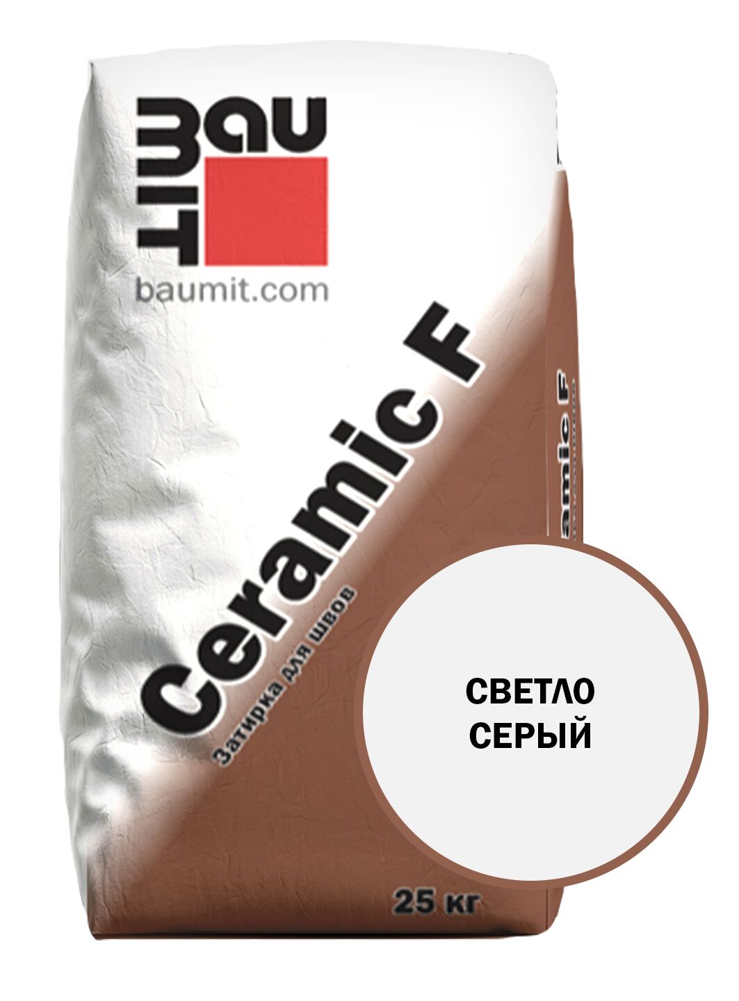 Ceramic F затирка для швов светло-серый 25 кг 