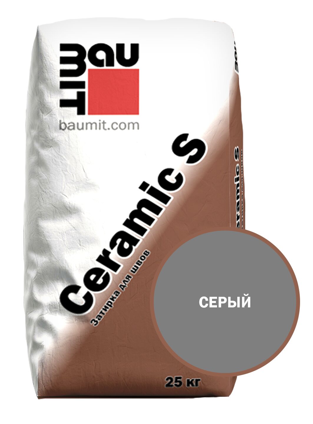 Ceramic S эластичная затирка для швов серый 25 кг