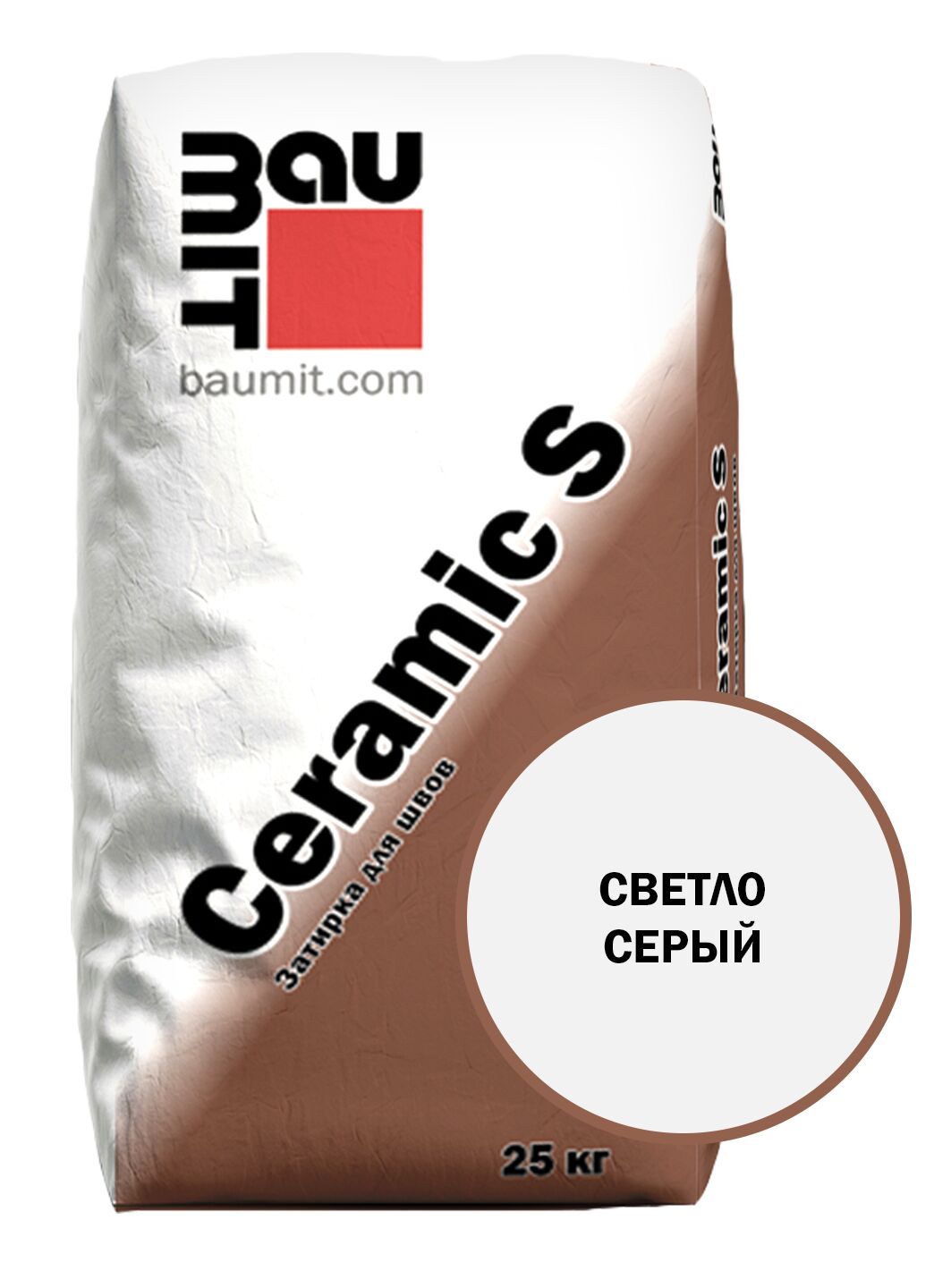 Ceramic S эластичная затирка для швов светло-серый 25 кг