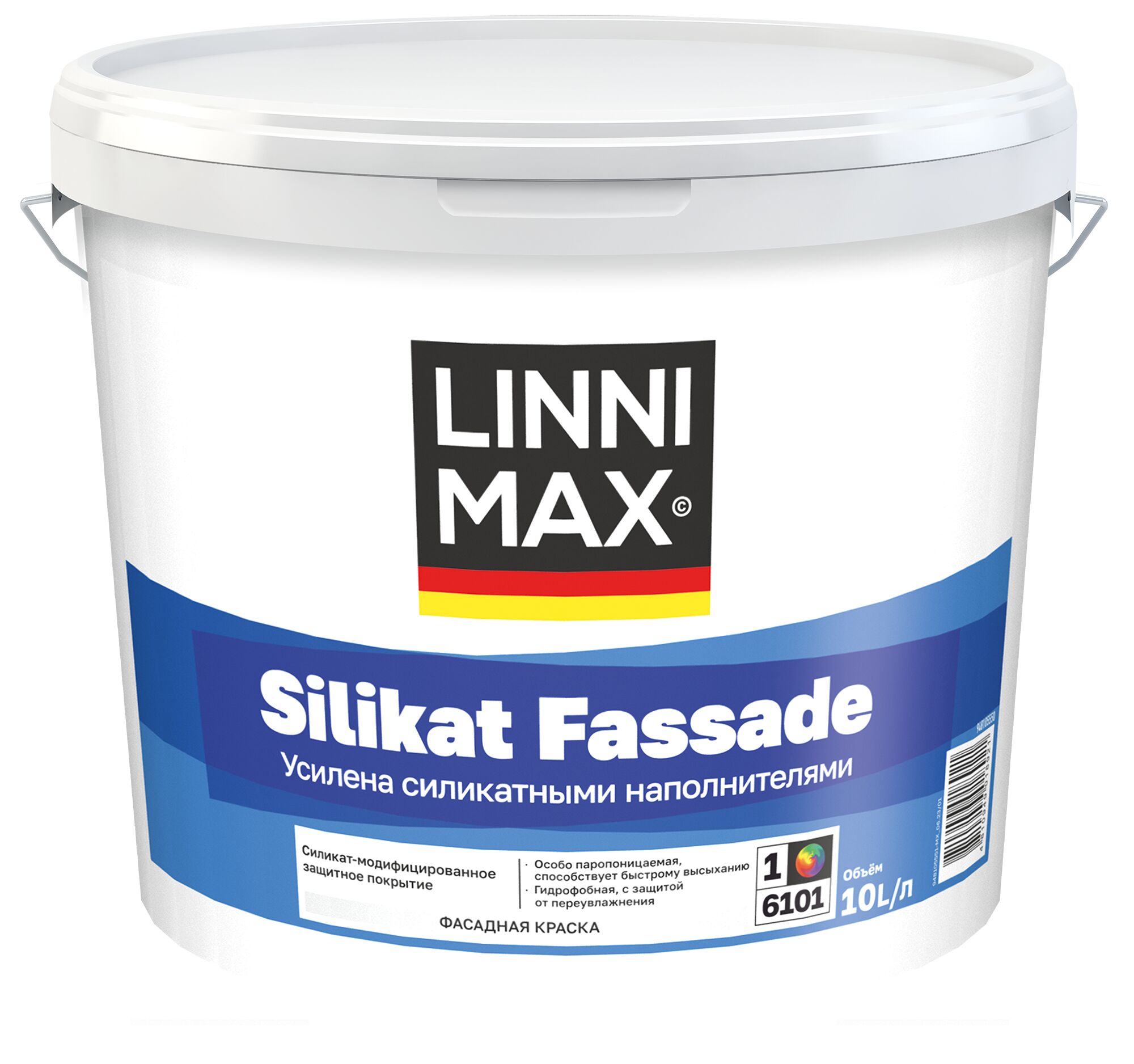 Silikat Fassade 10л Краска силикат-модифицированная д/наружных работ База1 LINNIMAX, Silikat Fassade 10л Краска силикат-модифицированная д/наружных работ База1 LINNIMAX