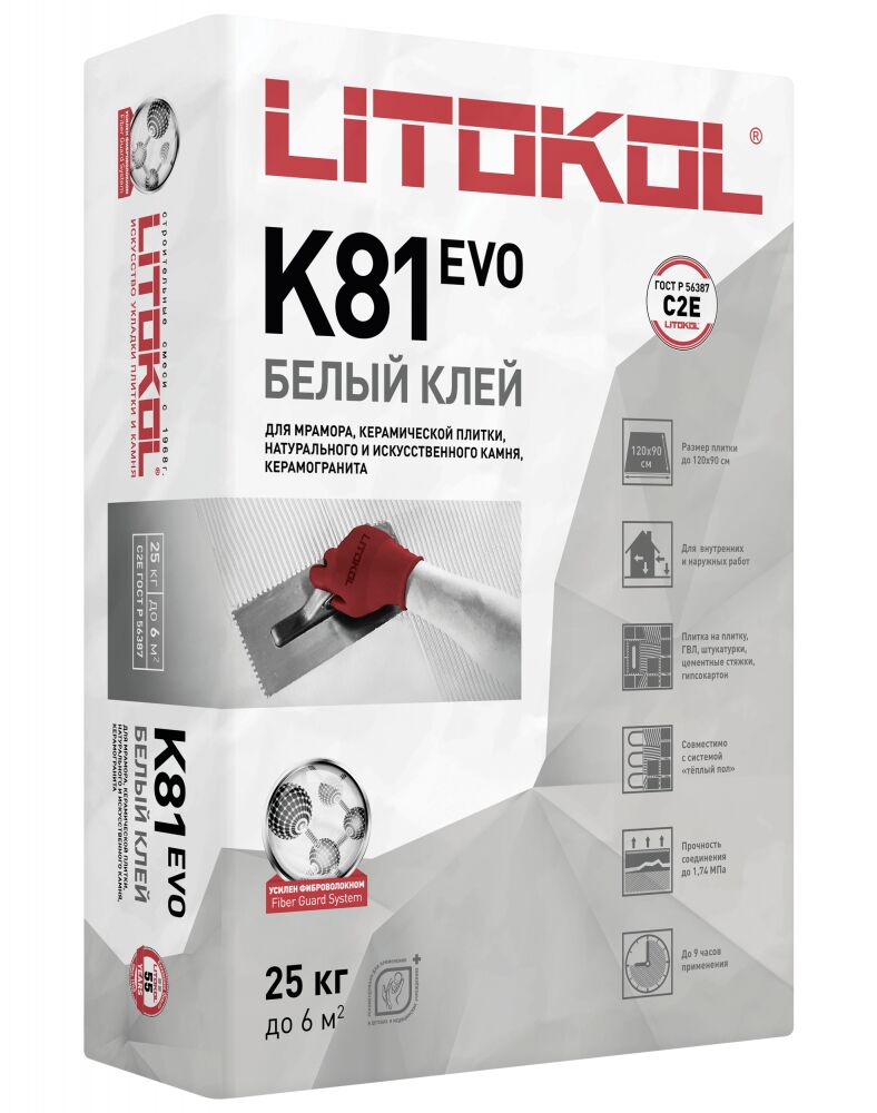 LITOFLEX K81 25кг Клей цементный белый LITOKOL, белый