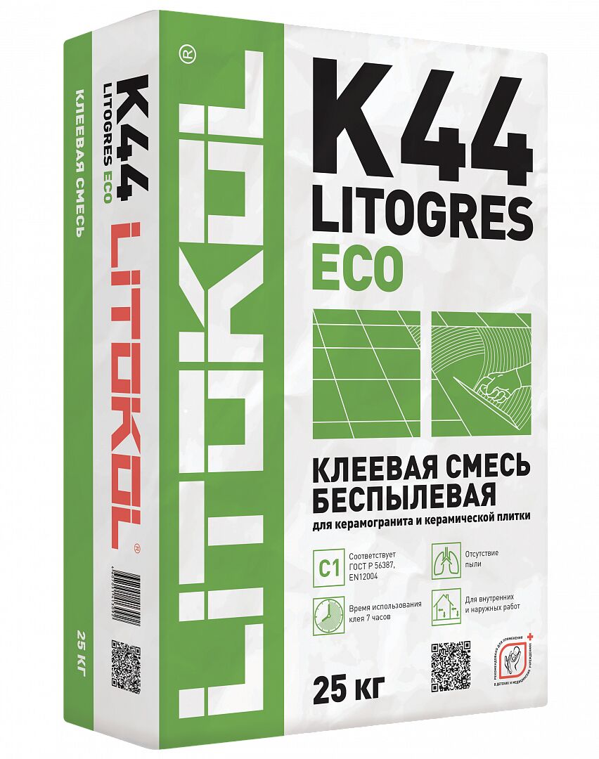 LITOGRES K44 ECO 5кг Клей цементный серый LITOKOL, серый