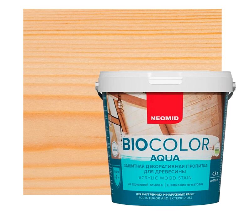 BIO COLOR aqua 0,9л пропитка готовый NEOMID, бесцветный