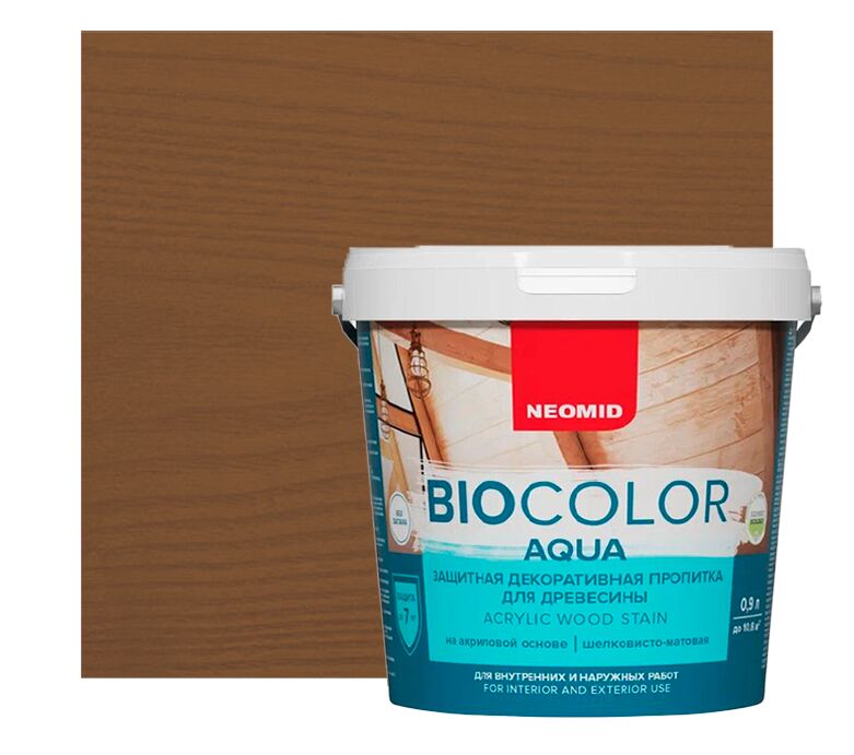 BIO COLOR aqua 0,9л пропитка готовый NEOMID, орех