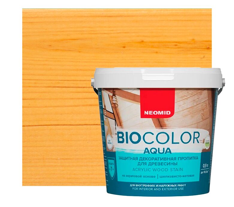 BIO COLOR aqua 0,9л пропитка готовый NEOMID, сосна