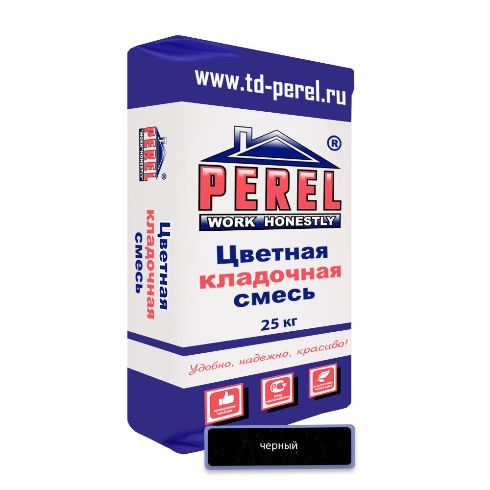 Цветная кладочная смесь Perel VL (лето) 0265 черный 25кг, Цветная кладочная смесь Perel VL (лето) 0265 черный 25кг