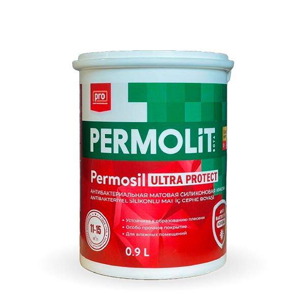PERMOSIL ULTRA PROTECT 0.9л база TR краска антибактериальная мат PERMOLIT купить в Санкт-Петербурге