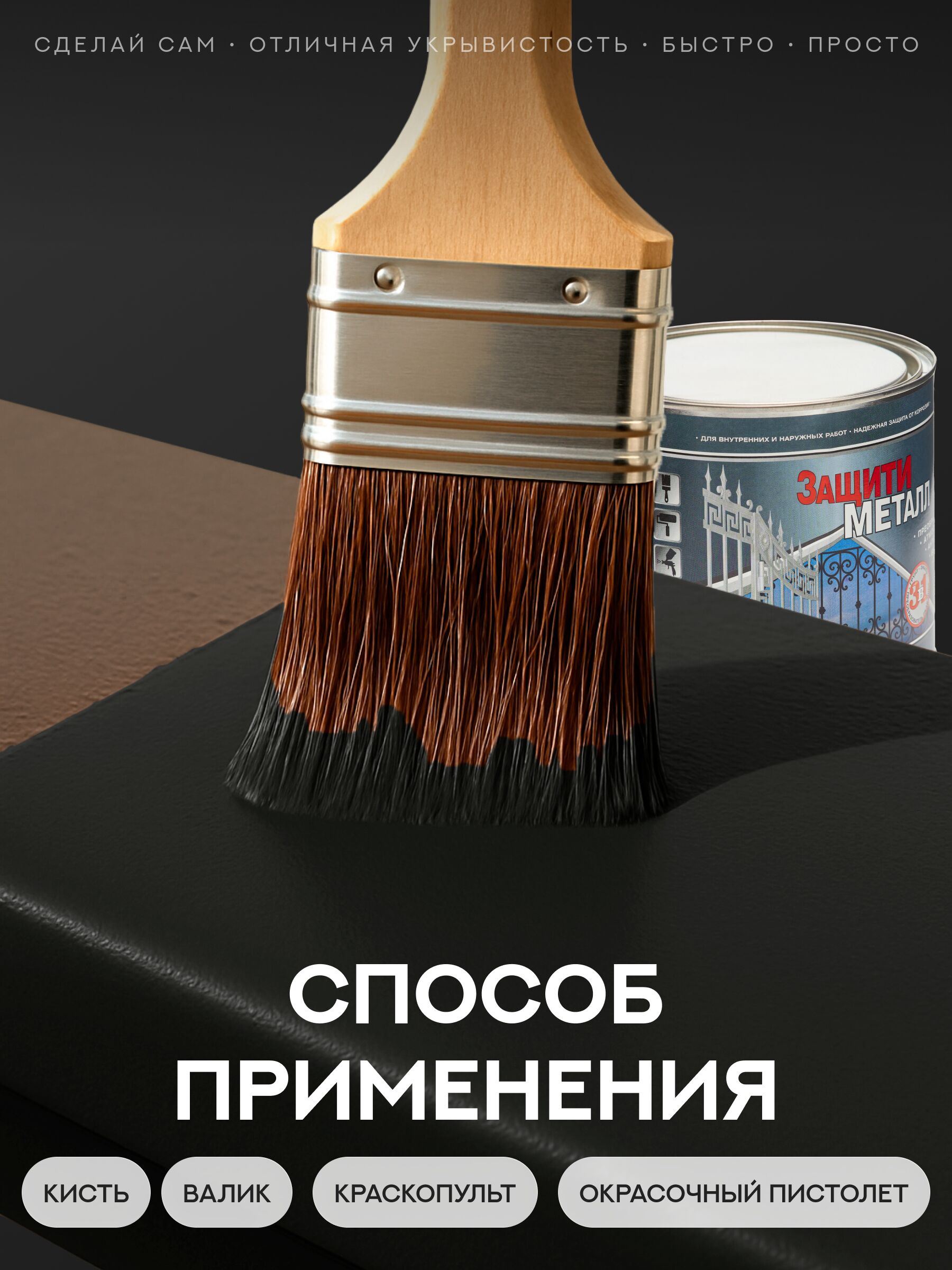 Защити металл Грунт эмаль (2кг) черный RAL9005 Сделай ПОЛ купить в Санкт-Петербурге