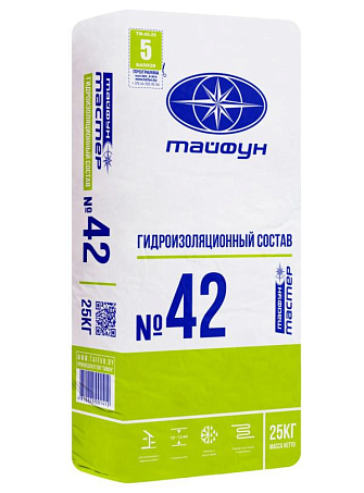 ТАЙФУН МАСТЕР № 42 25кг Состав безусадочный гидроизоляционный универсальный купить в Санкт-Петербурге