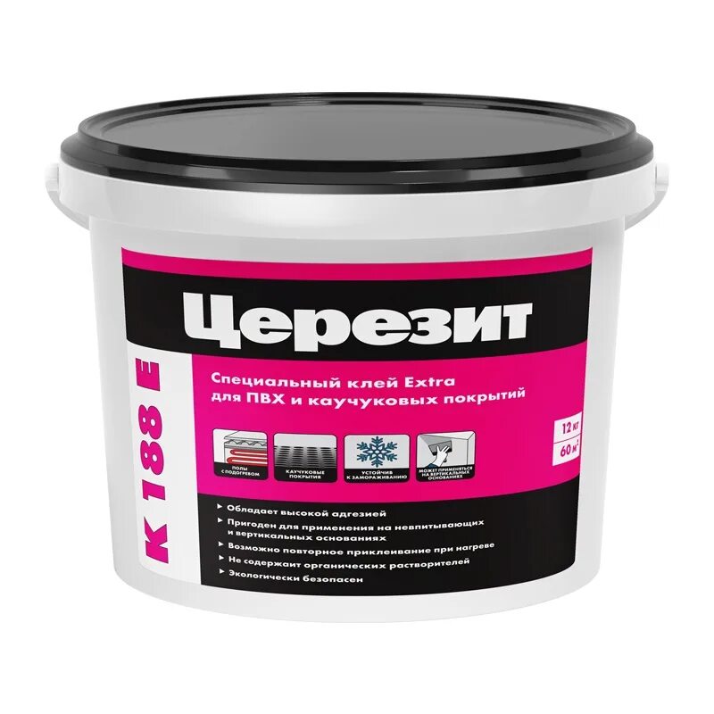 K 188Е 12кг Клей специальный экстра дисперсионный для каучуковых и ПВХ-покрытий Ceresit купить в Санкт-Петербурге